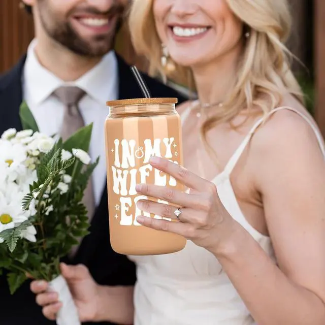 Alt view image 7 of 7 - Bridal Shower Gifts for Bride To Be Classy Bachelorette Gifts for Bride Wifey Cup Bride Straw Bridal Shower Wedding Gifts for Bride Honeymoon Gifts Wifey Gifts Bride Gift Set Cute Bride To Be Gifts
