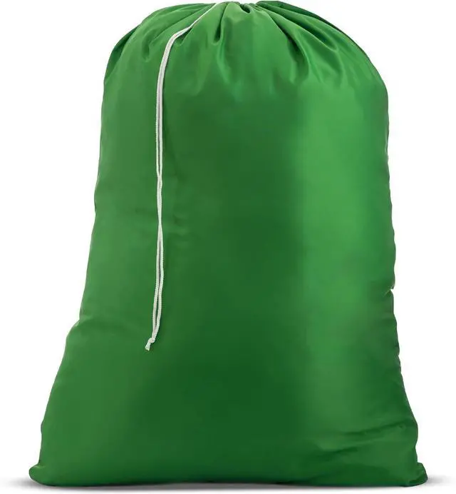 Main image of Handy Laundry XL Nylon Laundry Bag 30"x40", 60 lb Capacity, Green | 30"x40" XL Nylon Laundry Bag, Locking Drawstring, Machine Washable, Heavy Duty, Travel Dorm Hamper Liner, Green