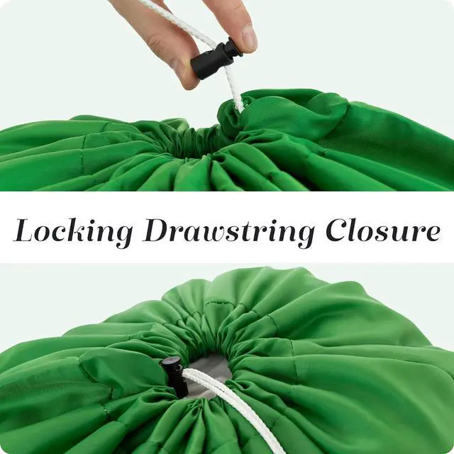 Alt view image 6 of 7 - Handy Laundry XL Nylon Laundry Bag 30"x40", 60 lb Capacity, Green | 30"x40" XL Nylon Laundry Bag, Locking Drawstring, Machine Washable, Heavy Duty, Travel Dorm Hamper Liner, Green