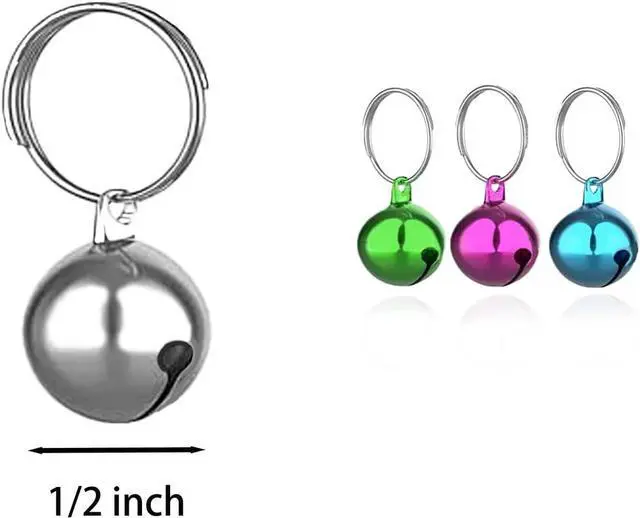 Alt view image 2 of 7 - SKYPIA Round Dog Bells Dog Charm Bells Pet Pendant, 3 PCS Anti-Lost Training Bells for Collars, Suitable for Pet Pendant Accessories,1/2-Inch, Random