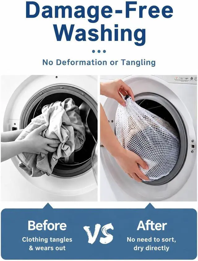 Alt view image 4 of 7 - Laundry Bags 4 Pack - Rhaufein Honeycomb Mesh Laundry Bags, 11.4x15.5 Inches Medium Wash Bags for Delicates, Bras, Lingerie, Baby Clothes, Durable Zipper, Protect Garments from Snag, Tangle & Deform