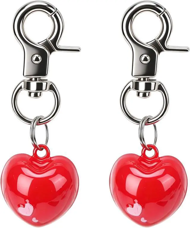 Main image of EXPAWLORER Pet Bells for Dog Cat Collar Charm - 2 Pack Cat Collar Accessories Bells Loud, Pet Jingle Ornament Training Pendant Neck Decoration Love Heart Shaped, Tracker for Saving Birds