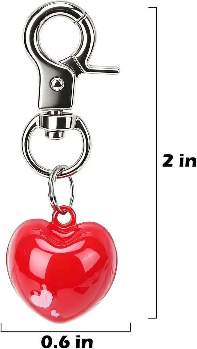 Alt view image 2 of 6 - EXPAWLORER Pet Bells for Dog Cat Collar Charm - 2 Pack Cat Collar Accessories Bells Loud, Pet Jingle Ornament Training Pendant Neck Decoration Love Heart Shaped, Tracker for Saving Birds