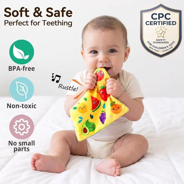 Alt view image 4 of 7 - Yeeeasy Baby Tissue Box Toy, Montessori Sensory Toy for Boys&Girls | Soft crinkle tissues and colorful scarves support pulling play, fine motor skills, sensory exploration, and early learning.