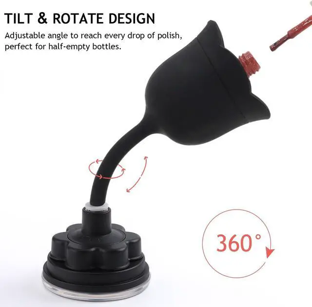 Alt view image 3 of 6 - No Spill Nail Polish Holder Stand, Rotatable Gel Bottle Rest | Tulip Flower Shape Nail Polish Bottle Holder with Suction Cup, Tilted Anti Spill Design for Gel Polish Manicure Pedicure Tool