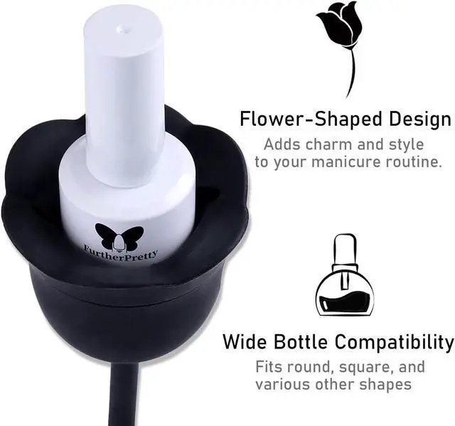 Alt view image 4 of 6 - No Spill Nail Polish Holder Stand, Rotatable Gel Bottle Rest | Tulip Flower Shape Nail Polish Bottle Holder with Suction Cup, Tilted Anti Spill Design for Gel Polish Manicure Pedicure Tool