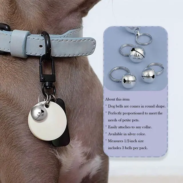 Alt view image 4 of 7 - SKYPIA Round Dog Bells Dog Charm Bells Pet Pendant, 3 PCS Anti-Lost Training Bells for Collars, Suitable for Pet Pendant Accessories,1/2-Inch, Random