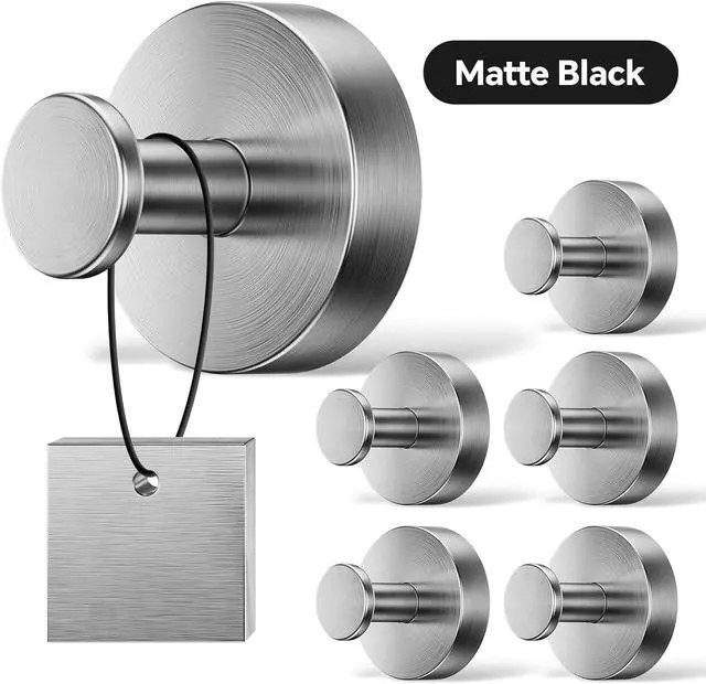 Alt view image 2 of 7 - Suction Cup Hooks for Shower, Heavy Duty No Drill Bathroom Hooks for Towels, Robes and Loofahs, Reusable Waterproof Hooks for Glass, Mirror and Tile, Brushed Nickel, 4 Pack