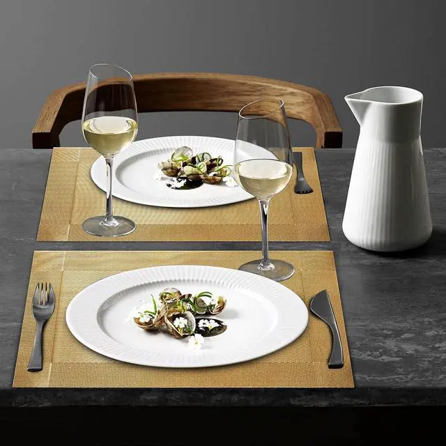 Alt view image 4 of 7 - Trophable Placemats Set of 6 Table Placemats Heat Resistant Woven Placemats | Washable PVC Place Mats Woven Vinyl Placemats Non-Slip Stain Resistant Kitchen Table Placemats Easy to Clean