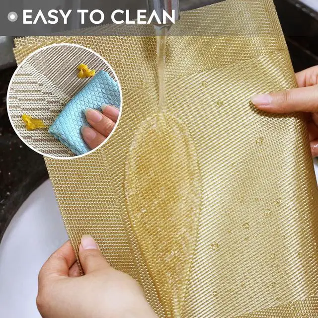 Alt view image 6 of 7 - Trophable Placemats Set of 6 Table Placemats Heat Resistant Woven Placemats | Washable PVC Place Mats Woven Vinyl Placemats Non-Slip Stain Resistant Kitchen Table Placemats Easy to Clean