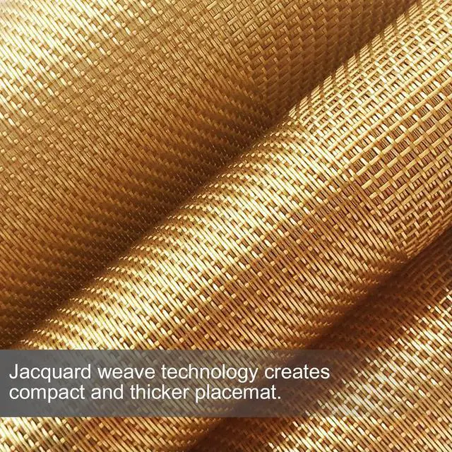 Alt view image 7 of 7 - Trophable Placemats Set of 6 Table Placemats Heat Resistant Woven Placemats | Washable PVC Place Mats Woven Vinyl Placemats Non-Slip Stain Resistant Kitchen Table Placemats Easy to Clean