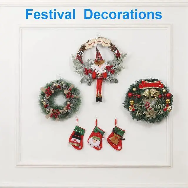 Alt view image 4 of 7 - 20Pcs Small Suction Cups with Hooks - 1.2 inch Clear Plastic Sucker Hooks for Glass Window Wall, Utility Hooks for Door Bathroom Kitchen, Christmas Festivals Parties Theme Decoration