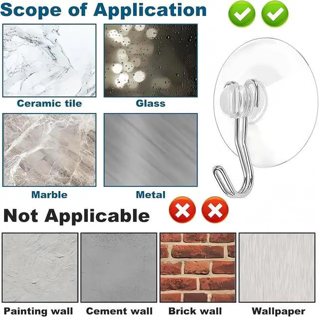 Alt view image 6 of 7 - 20Pcs Small Suction Cups with Hooks - 1.2 inch Clear Plastic Sucker Hooks for Glass Window Wall, Utility Hooks for Door Bathroom Kitchen, Christmas Festivals Parties Theme Decoration