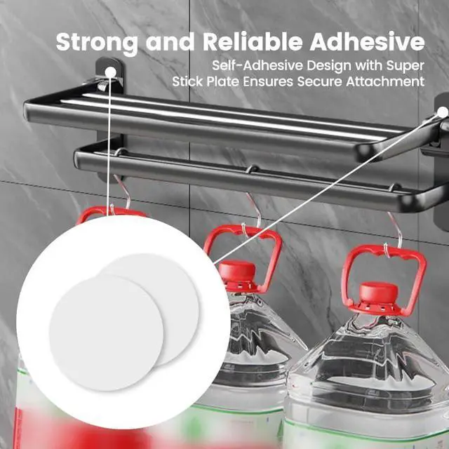 Alt view image 5 of 7 - 8 Pcs Adhesive Disk for Suction Cup Shower Suction Cup Adhesive Sticker Discs 80mm Circular Plastic Mounting Pads Heat Resistant Double-Sided Stickers Suction Items Coated Stick Pad Holder