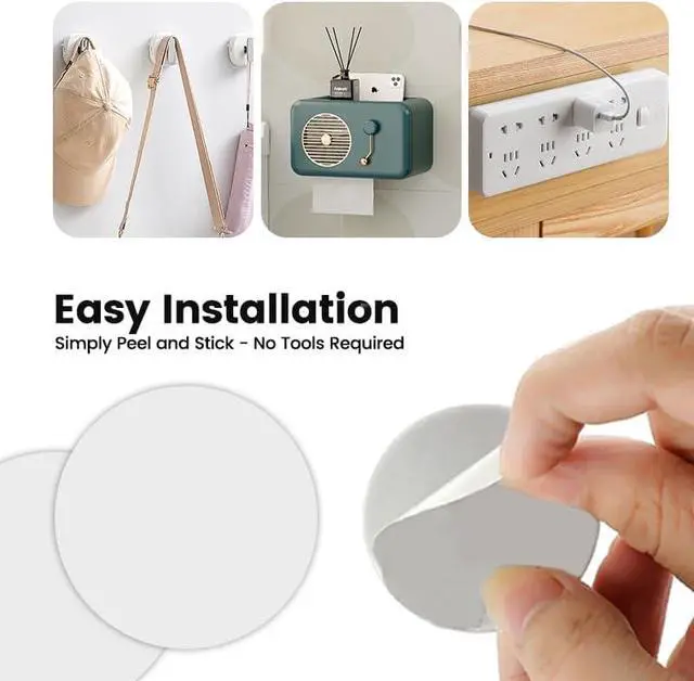 Alt view image 7 of 7 - 8 Pcs Adhesive Disk for Suction Cup Shower Suction Cup Adhesive Sticker Discs 80mm Circular Plastic Mounting Pads Heat Resistant Double-Sided Stickers Suction Items Coated Stick Pad Holder