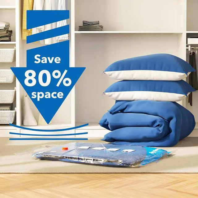Alt view image 2 of 5 - MEIQIHOME Vacuum Storage Bags, Space Saver Sealer Bags,Vacuum seal bags for clothing, Pillows, Comforters, Blankets, Bedding,Travel,6 LARGE