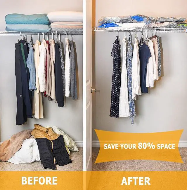 Alt view image 3 of 5 - MEIQIHOME Vacuum Storage Bags, Space Saver Sealer Bags,Vacuum seal bags for clothing, Pillows, Comforters, Blankets, Bedding,Travel,6 LARGE