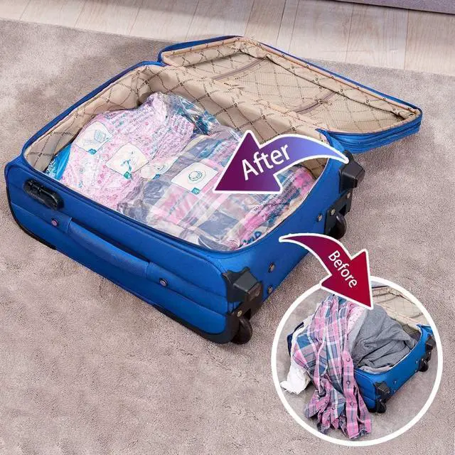 Alt view image 4 of 5 - MEIQIHOME Vacuum Storage Bags, Space Saver Sealer Bags,Vacuum seal bags for clothing, Pillows, Comforters, Blankets, Bedding,Travel,6 LARGE
