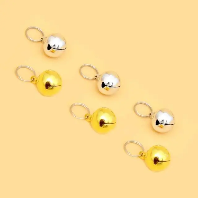 Alt view image 4 of 4 - 6Pcs small Bells,Pet Dogs and Cats Collar Bells,Pet Collar Accessories,1/2-Inch (3 gold + 3 silver)