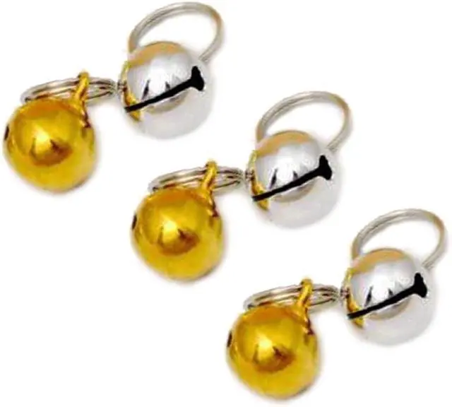 Alt view image 2 of 4 - 6Pcs small Bells,Pet Dogs and Cats Collar Bells,Pet Collar Accessories,1/2-Inch (3 gold + 3 silver)
