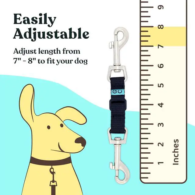 Alt view image 3 of 6 - Gentle Creatures Collar Companion Adjustable Dog Safety Backup Clip | for harness, prong, pinch, martingale collars; double-ended swivel clasp; anti-escape; prong collar safety clip