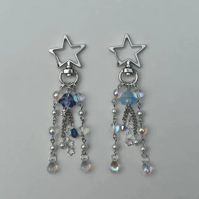 Alt view image 5 of 7 - Cute Jellyfish Keychain,Y2K Star Bag Charms Blue Purse Car Accessories | Cute Y2K Car Keychains for Women Girls Jellyfish Bag Charms Purse Accessories Star Jelly Decor