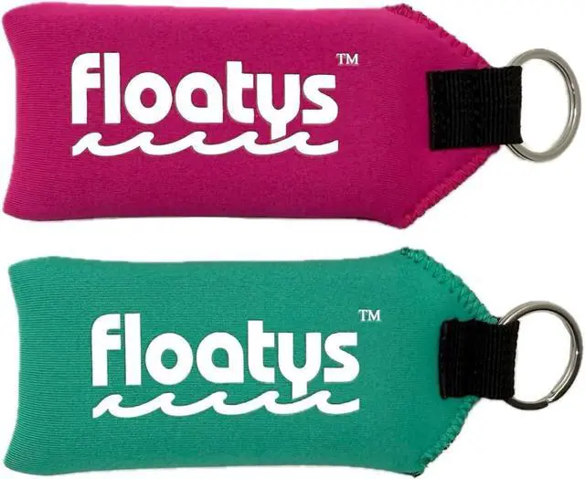 Main image of Floating Keychain Neoprene | Extra Large Floats 12 Keys | 2 Pack | Bright Colors | Boating, Fishing, Kayaking, Water