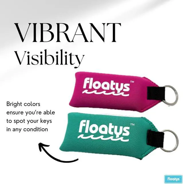 Alt view image 3 of 7 - Floating Keychain Neoprene | Extra Large Floats 12 Keys | 2 Pack | Bright Colors | Boating, Fishing, Kayaking, Water