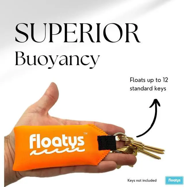 Alt view image 4 of 7 - Floating Keychain Neoprene | Extra Large Floats 12 Keys | 2 Pack | Bright Colors | Boating, Fishing, Kayaking, Water