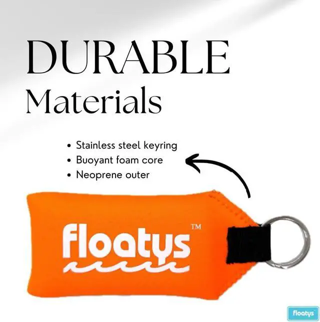 Alt view image 6 of 7 - Floating Keychain Neoprene | Extra Large Floats 12 Keys | 2 Pack | Bright Colors | Boating, Fishing, Kayaking, Water