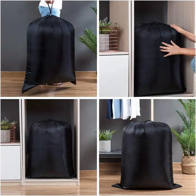 Alt view image 5 of 6 - Extra Large Laundry & Storage Bag (Black, 19"x27") | Lightweight, Dust & Moisture. Ideal for Blankets, Clothes, Pillows & Cushions for Moving, Dorms, Travel & Camping
