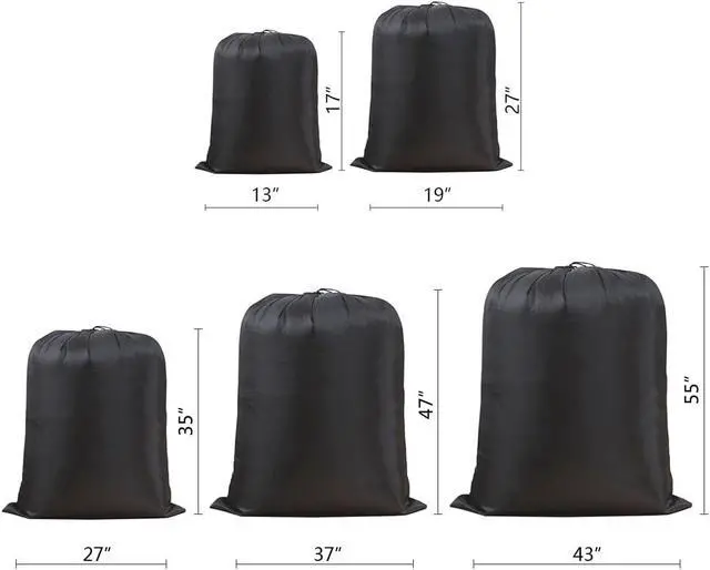 Alt view image 6 of 6 - Extra Large Laundry & Storage Bag (Black, 19"x27") | Lightweight, Dust & Moisture. Ideal for Blankets, Clothes, Pillows & Cushions for Moving, Dorms, Travel & Camping
