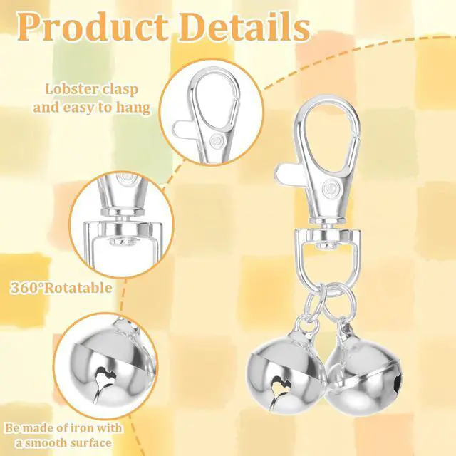 Alt view image 3 of 7 - JJUNW 4 Pcs Mini Dog Collar Bells, Cat Bell, Silver Pet Pendant Accessories for Training, Loud Charms for Dogs and Cats