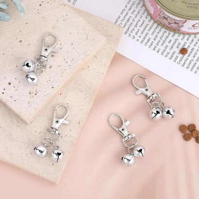 Alt view image 7 of 7 - JJUNW 4 Pcs Mini Dog Collar Bells, Cat Bell, Silver Pet Pendant Accessories for Training, Loud Charms for Dogs and Cats