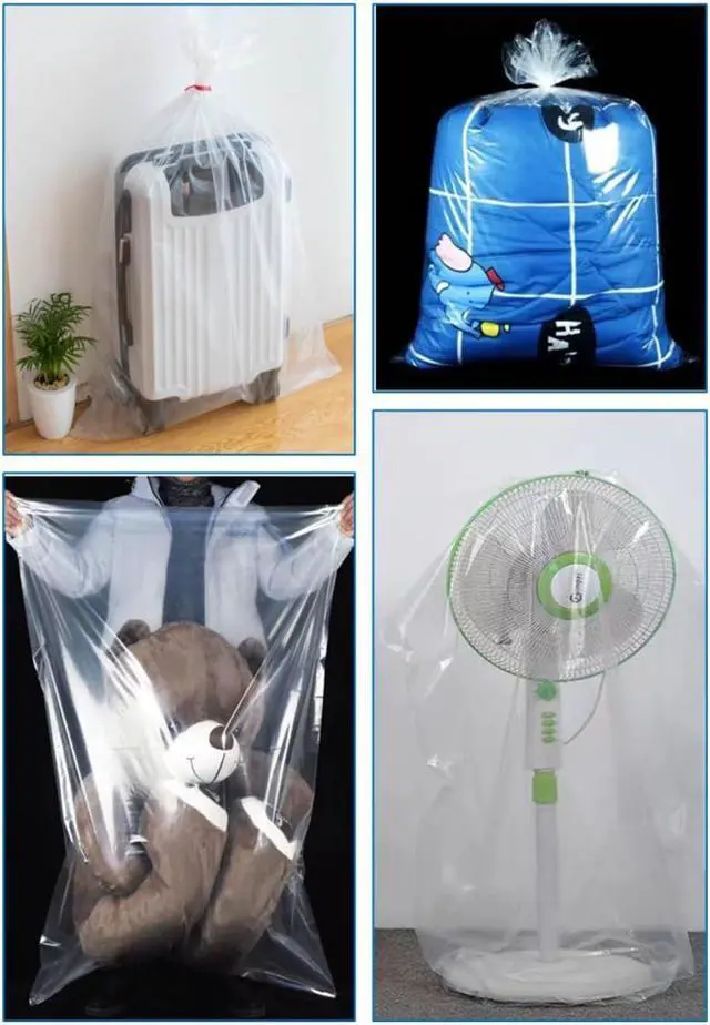 Alt view image 7 of 7 - Large Plastic Bags 40x60 inches Great for Storage and Moving | Large Plastic Moving Bags for Luggage, Suitcase, Comforter, Home Appliance, Kids Bike, Garage and More (5 pcs)