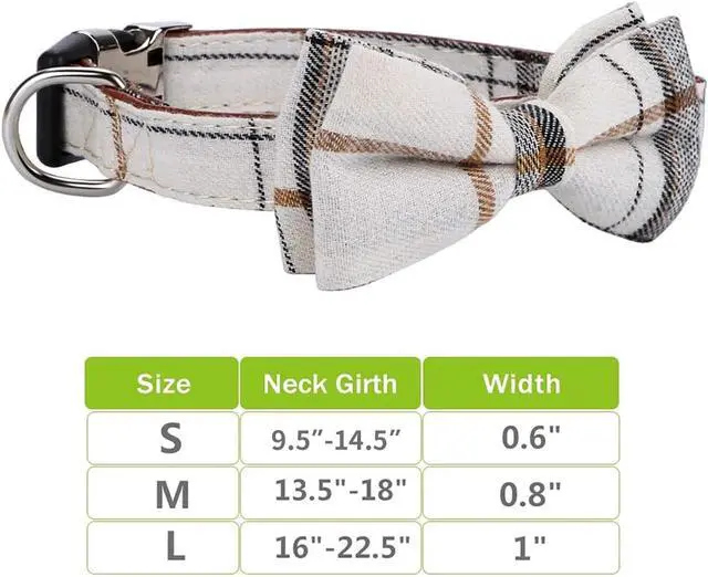 Alt view image 5 of 6 - Faleela Soft &Comfy Bowtie Dog Collar,Detachable and Adjustable Bow Tie Collar,for Small Medium Large Pet (S, Beige)