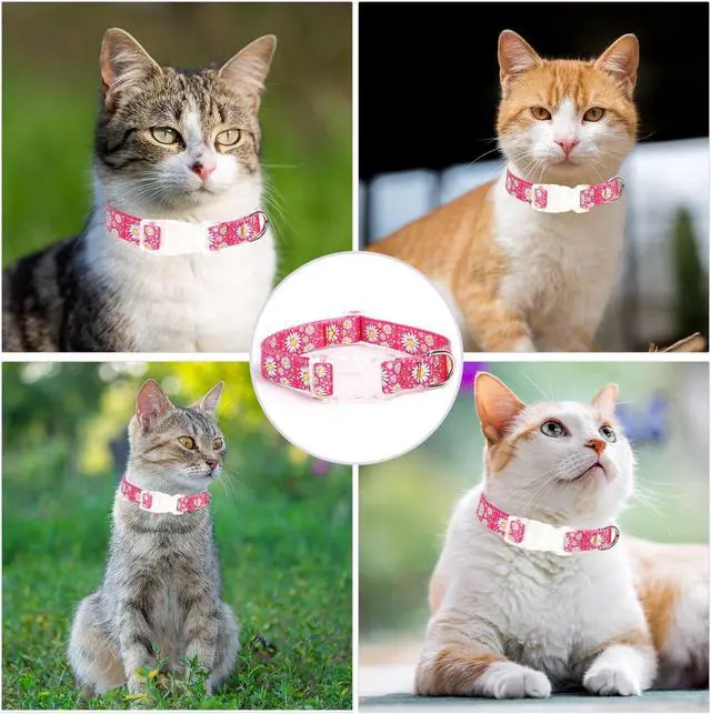 Alt view image 3 of 7 - Girl Dog Collars with Daisy Patterns, Cute Nylon Dog Collar for Puppy, Adjustable Soft Durable Pet Collars for Cat XS Small Medium Large Dogs (Light Blue, Large)