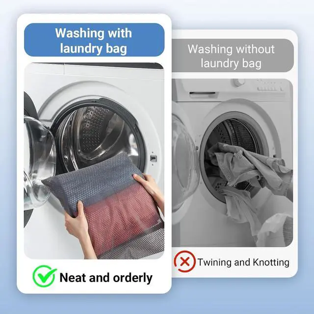 Alt view image 2 of 5 - 6Pcs Durable Honeycomb Mesh Laundry Bags for Delicates 16 x 20 Inches, Gray