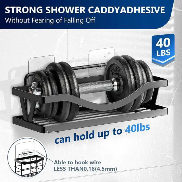 Alt view image 3 of 7 - 14 Pack Shower Caddy Adhesive Replacement, Waterproof Strong Hooks for Shower Caddy, No Drilling Bathroom Storage Shelves, Soap Holder, and Kitchen Racks (Clear 1 Hooks)
