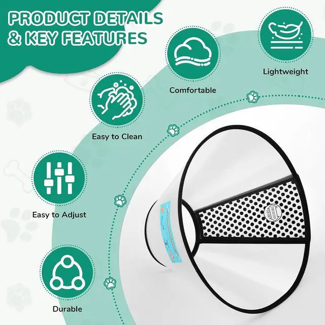 Alt view image 3 of 6 - GLADOG Soft Dog Cone Collar, 3 PCS (XL is Only 1 PCS) Flexible Plastic Cone for Dogs After Surgery, Dog Recovery Collar, Adjustable E-Collar for Large/Medium/Small Dogs Cat, Comfy Elizabethan Collar