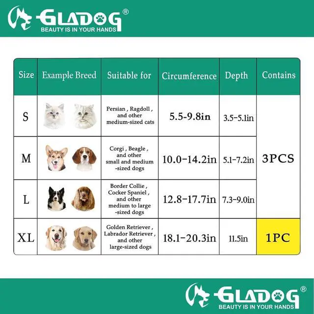 Alt view image 5 of 6 - GLADOG Soft Dog Cone Collar, 3 PCS (XL is Only 1 PCS) Flexible Plastic Cone for Dogs After Surgery, Dog Recovery Collar, Adjustable E-Collar for Large/Medium/Small Dogs Cat, Comfy Elizabethan Collar