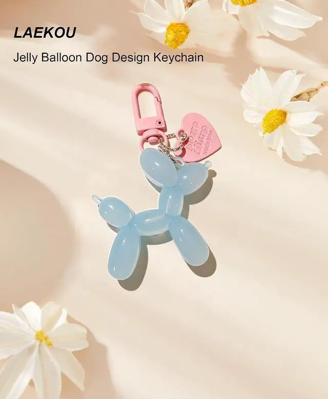 Alt view image 3 of 6 - LAEKOU Jelly Balloon Dog Keychain for Women, Cute Bag Charms Key Chain | Keychains Purse Charms Accessories for Car Backpack Handbag, Cute Key Chain Chains for Girls Womens