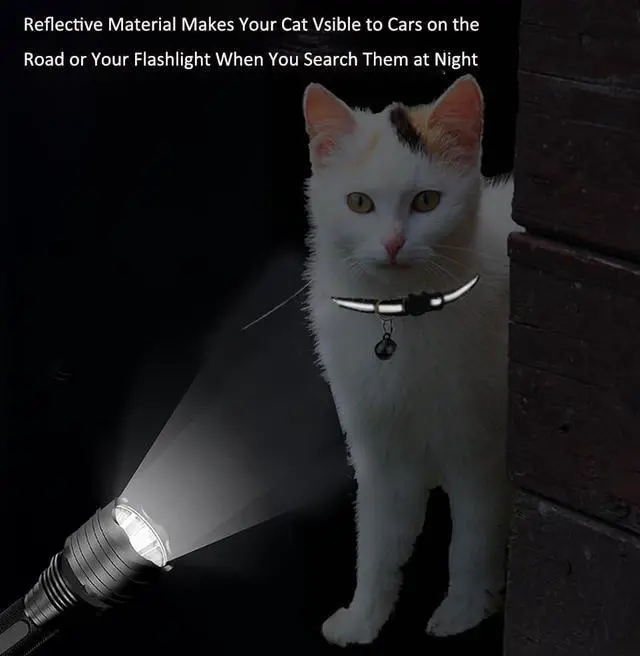 Alt view image 5 of 5 - 2 Pack Cat Collars Quick Release Reflective Kitten Collar with Bell & Safety Release (Orange)