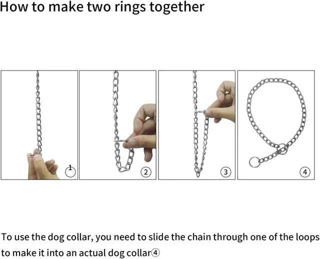 Alt view image 7 of 7 - Choke Collar for Dogs,Small Dog Choker Collar Chain Metal Dogs Collars XS | Choker Collar Chain Metal Dogs Link Training Collars Cute P Slip Puppy Martingale Collars for XXS XS Medium Large Big XL XS