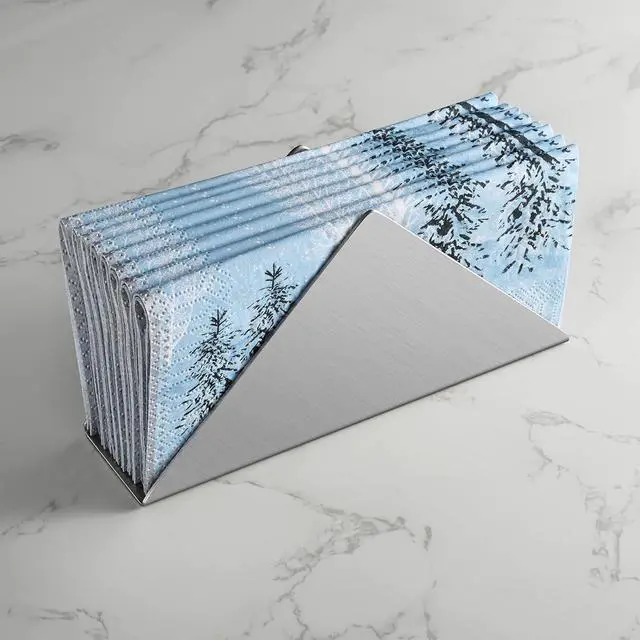 Alt view image 2 of 5 - Silver Stainless Steel304# Napkin Holder for Table,Metal Standing Tissue Dispenser Organizer for Kitchen Dining Table,Cocktail Picnic Bar Napkins Holder,Upright Metal Napkin Dispenser.1 Piece