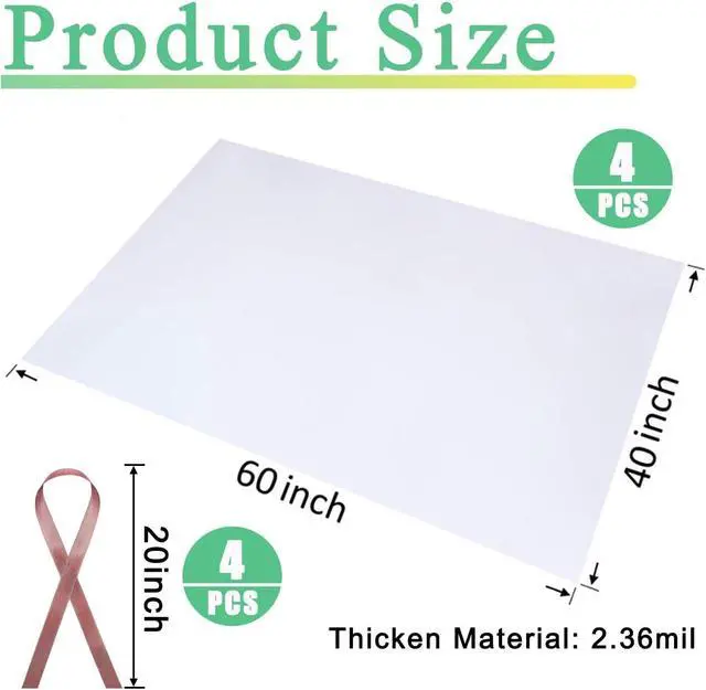 Alt view image 2 of 7 - 4 Pcs Large Clear Plastic Bags, 40" x 60" Dustproof Large Storage Bags, Moistureproof Giant Extra Luggage Storage Bags for Luggage, Suitcase,Furniture(Include 4 Ribbons)