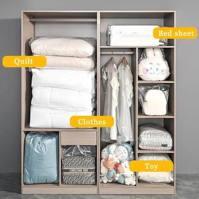 Alt view image 5 of 7 - 4 Pcs Large Clear Plastic Bags, 40" x 60" Dustproof Large Storage Bags, Moistureproof Giant Extra Luggage Storage Bags for Luggage, Suitcase,Furniture(Include 4 Ribbons)