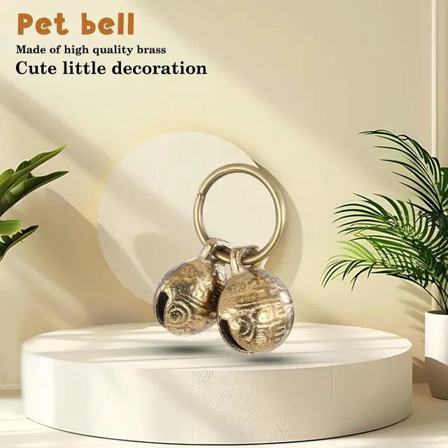 Alt view image 3 of 7 - Styquenzer Copper Bell for Dog Collar, 4 PCS Brass Dog Bells Extra Loud Collar Bell for Pet Tracking Anti Lost Training Pets Pendant Accessories Anti Theft Bells for Little Dogs & Cats