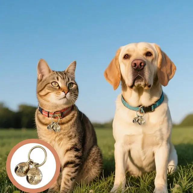 Alt view image 6 of 7 - Styquenzer Copper Bell for Dog Collar, 4 PCS Brass Dog Bells Extra Loud Collar Bell for Pet Tracking Anti Lost Training Pets Pendant Accessories Anti Theft Bells for Little Dogs & Cats