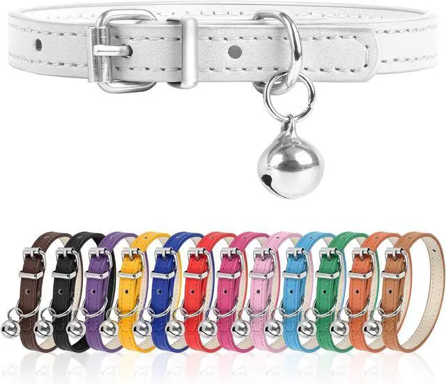 Main image of XXS Dog Collar for Teacup Adjustable Teacup Dog Collar for Small Medium Large Dogs 3/8 inch Width (White, XXS)